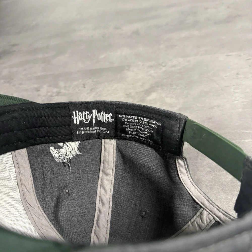 Slytherin Harry Potter Snapback Hat Gray Dark Green University Script Trucker‎